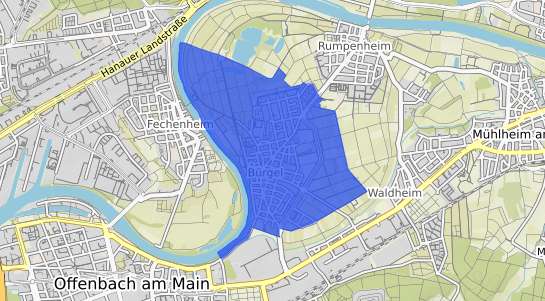 Bodenrichtwertkarte Offenbach am Main B&uuml;rgel